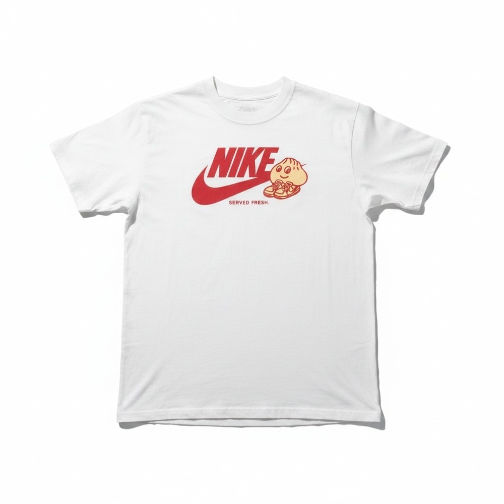 Nike S White Sole Food Served Fresh Dumpling Graphic T-Shirt Womens Vintage